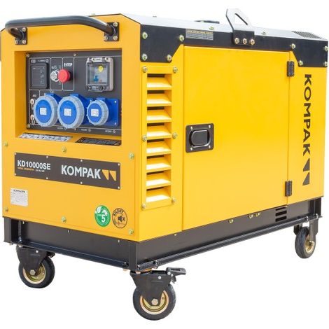 KD10000SE Generador diésel monofásico insonorizado 8,5 kW KOMPAK
