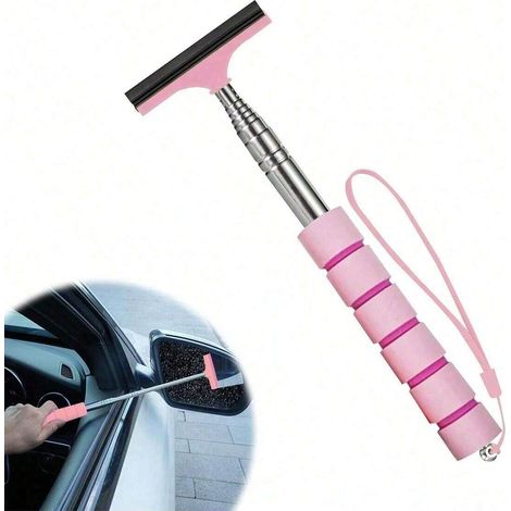 Lave-vitres de rétroviseur de voiture multifonction multicolore, fonction de dégivrage et de grattage, rose. (1/4)