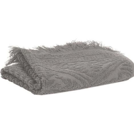 Grand Drap de Bain en Coton Jacquard Arabesque pour la Salle de Bain, Coloris Orage - PANGIVO (1/5)