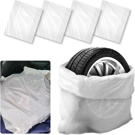 Set mit 4 extra großen Reifenhüllen – Reißfeste, wasserdichte und staubdichte LDPE-Beutel zur Aufbewahrung und zum Transport von Autoreifen (1/5)