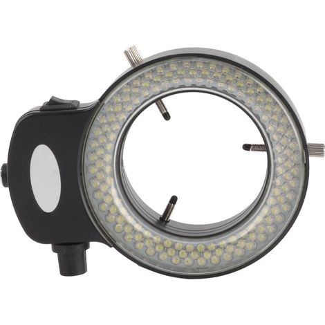 Lampe LED industrielle pour microscope, réglable, 144 LED, lampe annulaire avec boîtier noir, AC100-240V, prise UE (1/5)