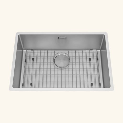 Évier sous-plan inox gris perle Luisina LEGATO 1 bac 660x440 - Grille et cache bonde inclus (1/4)