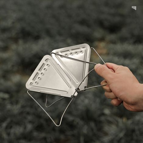 Porte-filtre à café portable pour le camping, entonnoir pliable en acier inoxydable avec support, tasse à filtre, porte-filtre à café, argenté (1/5)