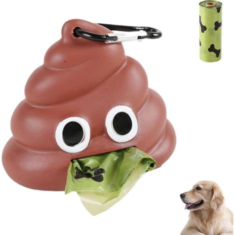 Un distributeur portable et étanche de sacs à déjections canines, comprenant des sacs à déjections et un porte-clés. (1/5)