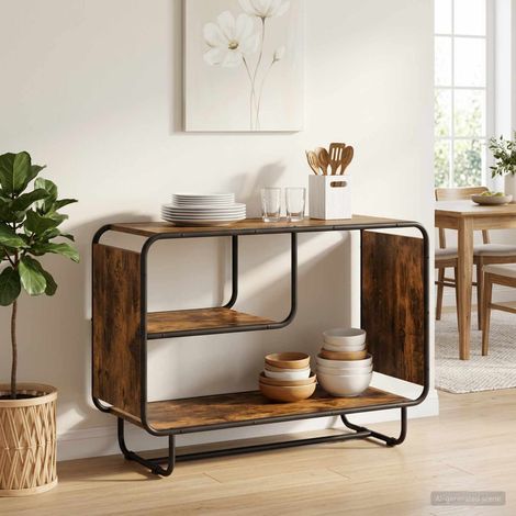 vidaXL Buffet Chêne fumé 93.5 x 37.5 x 64.5 cm Bois d'ingénierie (1/5)