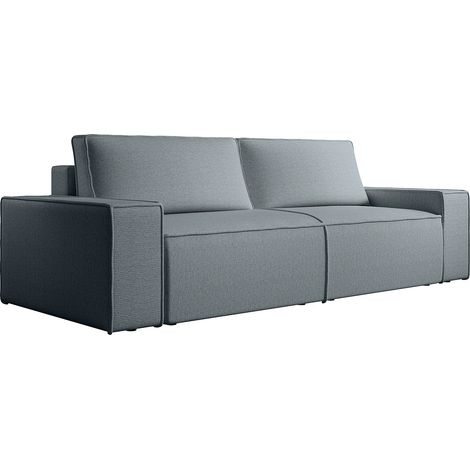 Divano letto 4 posti in Velluto testurizzato Blu - AMELIA (1/5)