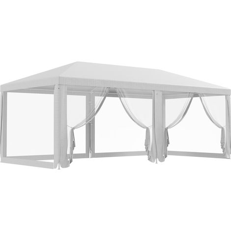 Outsunny Tendone per Feste con 6 Pareti Zanzariera 5.8x2.9x2.5m Bianco