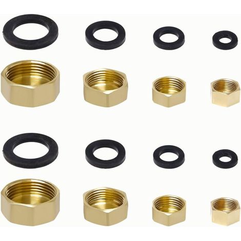 8 Pièces Bouchon Femelle, Fileté Laiton, Hexagonal, 4 Tailles, Pour Chauffage Et Eau