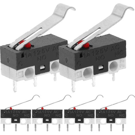 Lot de 10 micro-interrupteurs à levier à charnière longue, 125 V CA, 2 A, SPDT, 1 NO, 1 NC, momentanés-1.30X0.60X0.40CM (1/3)