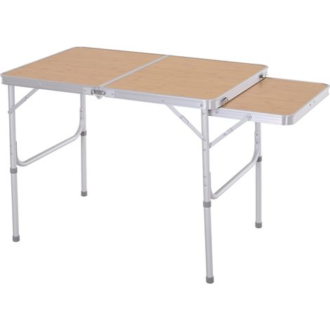 3ft Aluminium MDF-Top Folding Picnic Table Portable Camping Table (1/5)