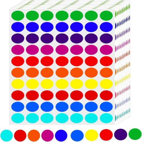 Irovami Étiquettes rondes 1400 pièces – 10 couleurs, codage – Idéal pour bureau, classe, documents (1/5)