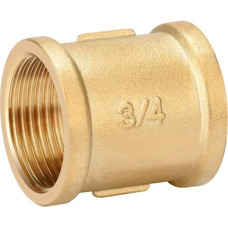 Manchon en Laiton 3/4 Pouce Raccord Fileté Femelle pour Système de Chauffage et Eau Potable (1/5)