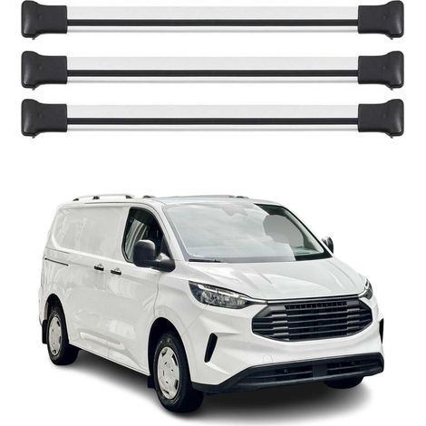 OMAC Aluminium Dachträger Querträger für Ford Transit Custom / Tourneo Custom II 2023-2026 – Max. 75 kg – 2 Stangen Silber (1/5)