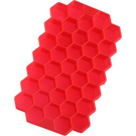 1 Moule à glaçons, 37 cubes hexagonaux, Silicone alimentaire, Résistant -40 à 230°C, Pour boissons (1/5)
