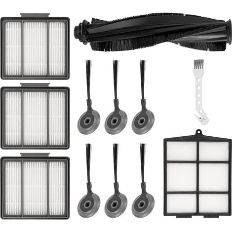 Juego de repuestos para robot aspirador Shark ION RV850 S87 R85, 12 piezas (1 cepillo principal + 6 cepillos laterales + 3 filtros + 1 prefiltro + 1 cepillo de limpieza) (1/5)