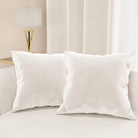2 Coussins Canapé en Velours avec Remplissage, Housses de Coussin pour Chambre, Coussins Décoratifs en Velours avec Housse à Sac, Blanc Cassé 2 Pièces - 145x40 cm (1/4)