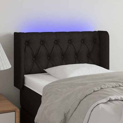 vidaXL Cabecero con LED de tela negro 83x16x78/88 cm (1/5)