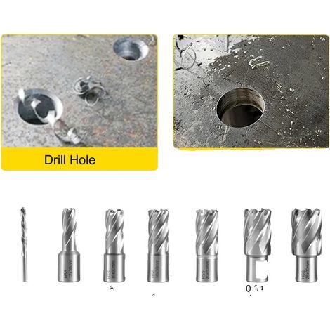 Perceuse à colonne magnétique, puissance 1 100 W, capacité de perçage 40 mm, 7 embouts (1/2)
