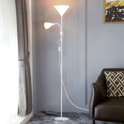 175CM Mother and Child Adjustable Floor Reading Lamp, White (1/5)