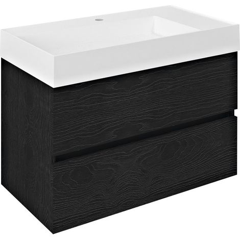 Meuble sous-vasque ODETTA 82x50x43,5cm, chêne noir (1/5)