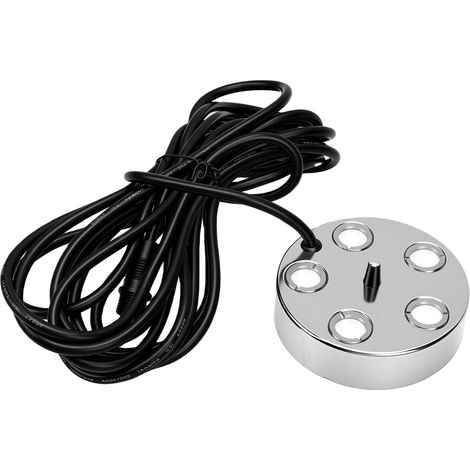 Ultraschall-Nebelzerstäuber mit 5 Düsen, 4,5 l/h, Edelstahl-Zerstäuber mit 5 m Kabel, IP67, für Teiche, Aquarien und Gärten (1/5)