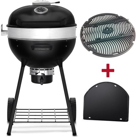Napoleon – Barbecue à charbon Kettle PRO 57 cm – Grille fonte réglable 3 hauteurs – Plancha en fonte incluse – Système de gestion de chaleur Vortex (1/5)