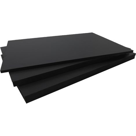 Panel de fibra composite plano y liso (2 colores) - Color - Negro, Espesor - 5 mm, Anchura - 40 cm, Longitud - 120 cm, Superficie cubierta en m² - 0,48 (1/3)