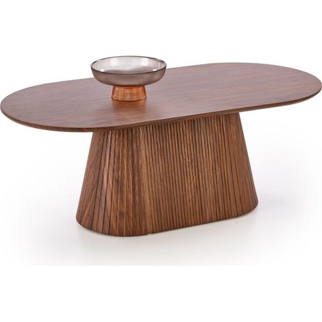 Table de salon ovale 120 x 60 couleur noyer Bella (1/5)