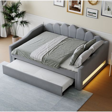 letto 140x200 con estraibile LED imbottito OKMYHOME (1/5)
