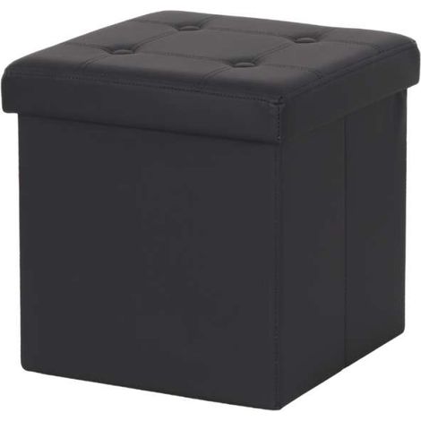 Domo Mea Pouf Pieghevole Salvaspazio - Nero - 38x38x38cm