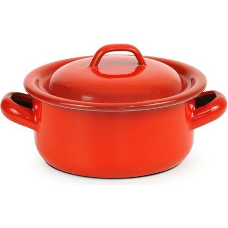 Cocotte avec Couvercle Acier Emaillé Rouge - Pujadas (1/3)