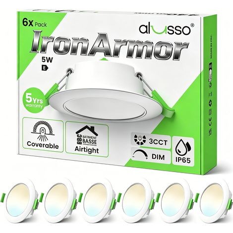 Spot Encastrable LED Métallique 230V Dim, Plafonnier Salle de Bain (1/5)