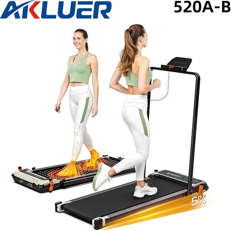 Akluer 520A-B Upgrade-Version mit Armlehne 9040 cm, doppelseitiges 2-in-1-Gehpad, Laufband, Laufband mit Laufgürtel, Jogginggerät mit Fußmassage, 2,5 PS, Motor 0,6-4 mph, 330 lbs, kompaktes Fitnessger