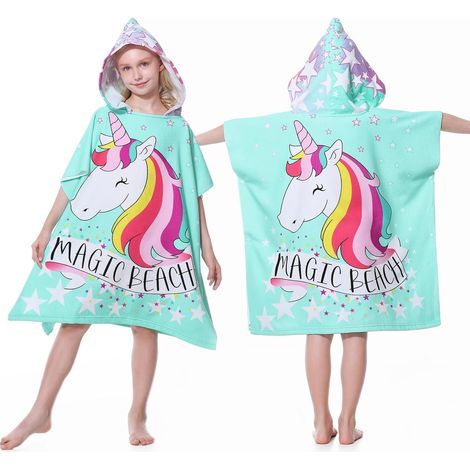 Mokani Children's Bath Poncho, Ultra Soft and Absorbent Microfiber Children's Bath Robe for Bathroom Pool Beach, Children's Beach Towel Hooded Bath Cape for Girls Boys 6-14 Years (1/5)