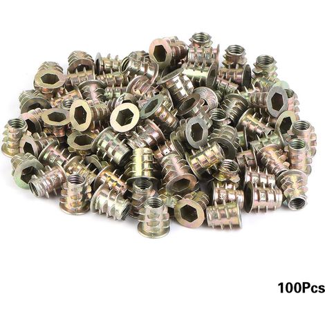 100pcs M4 M5 Zinc Alloy Inside Hex Socket Insert Nuts for Wood Furniture (M510)