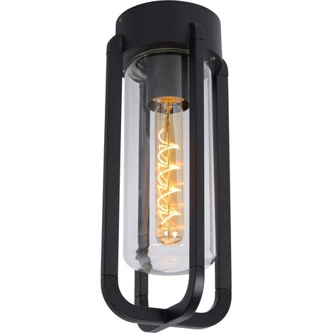 Plafonnier extérieur Lucide Garland E27 IP44 noir (1/2)
