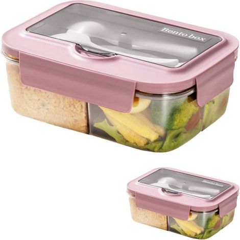 Lunch box - lunch box enfant - lunch box adulte - Lot de 2 lunch box à deux et trois compartiments - Lunch box allant au (1/5)