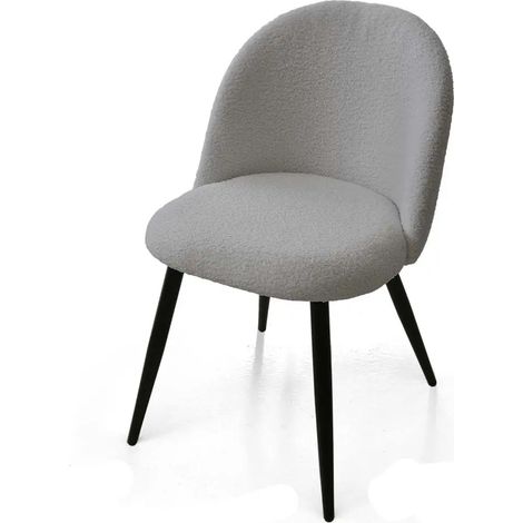 Set aus 4 grauen Teddy-Stühlen, 48x50x79
