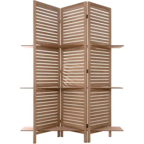 Paravento pieghevole tiam con 3 ripiani in legno h170cm - Atmosphera créateur d'intérieur
