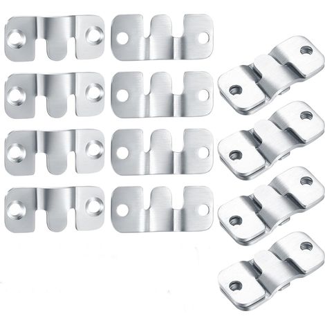 SHINING HOUSE soportes de montaje empotrado ocultos, gancho para marco de fotos, colgador de fotos montado en la pared, soportes para colgar entrelazados, conector de muebles para colgar espejos (1/5)