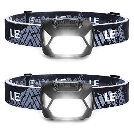 Lepro Stirnlampe, 2 Pack, Superhelle LED Kopflampe mit 6 Leuchtmodi, Wasserdicht, Batteriebetriebene LED-Leicht-Stirnlampen für Radfahren, Laufen, Camping für Kinder und Erwachsene