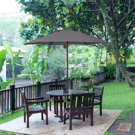 Ombrellone da Giardino 2x2 m a 6 Stecche con Presa d'Aria, in Alluminio, Metallo e Poliestere Grigio Scuro