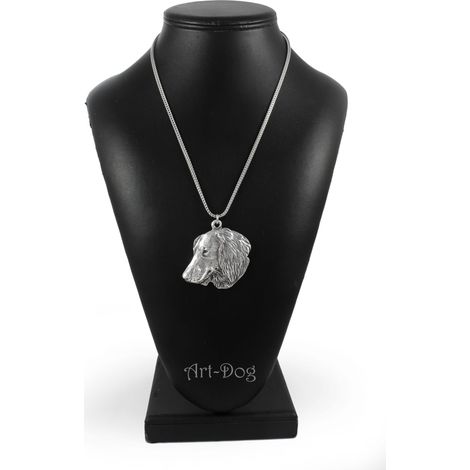 Bassotto IV - collana con ciondolo a forma di cane su catena d'argento, gioiello unico di Art-Dog (1/5)