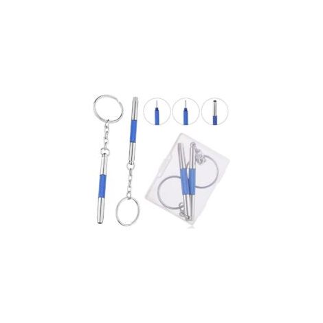 2-teiliges Brillen-Schraubendreher-Set, 3-in-1 Taschen-Reparaturschraubendreher für Brillen, Sonnenbrillen und Uhren, Doppel-Kreuzschlitz, Schlitz und Mutternhalter - Crezuo