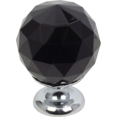 Domino Elegante Crystal Palace Möbelknopf 30mm in Chrom & Schwarz  (1/5)