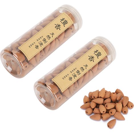 2 boîtes de cônes d'encens à reflux, parfum naturel de bois de santal, purification de l'air intérieur (1/5)