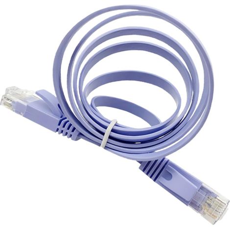 Câble Ethernet plat en PVC Cat6 de 1 m, flexible pour réseau (1/5)