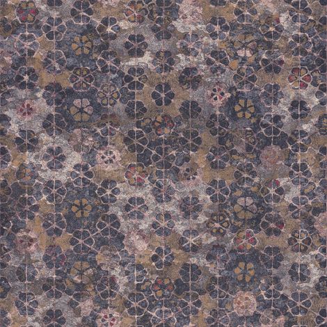 BRICOFLOR Papier peint violet, beige et rose | Papier peint rustique | Papier peint original vintage | Papier peint salle de bain & cuisine - 10,05 x 0,53 m (1/5)