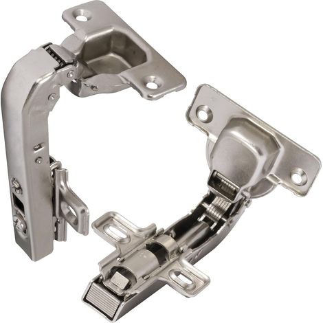 Lot de 2 Charnières invisibles 90° clipsables pour porte d'angle à une seule porte, avec amortisseur, ouverture montage 35mm (1/3)