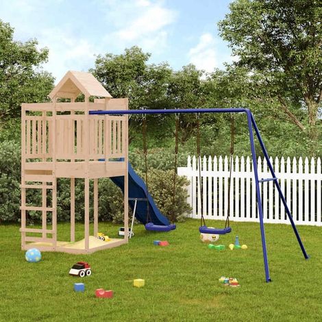 Aire de jeux extérieure : Aire de jeux d'extérieur bois massif de douglas jeu extérieur enfant, aire de jeu jardin, balançoire enfant , pour jardin, usage domestique , enfant 3-8 ans (1/5)